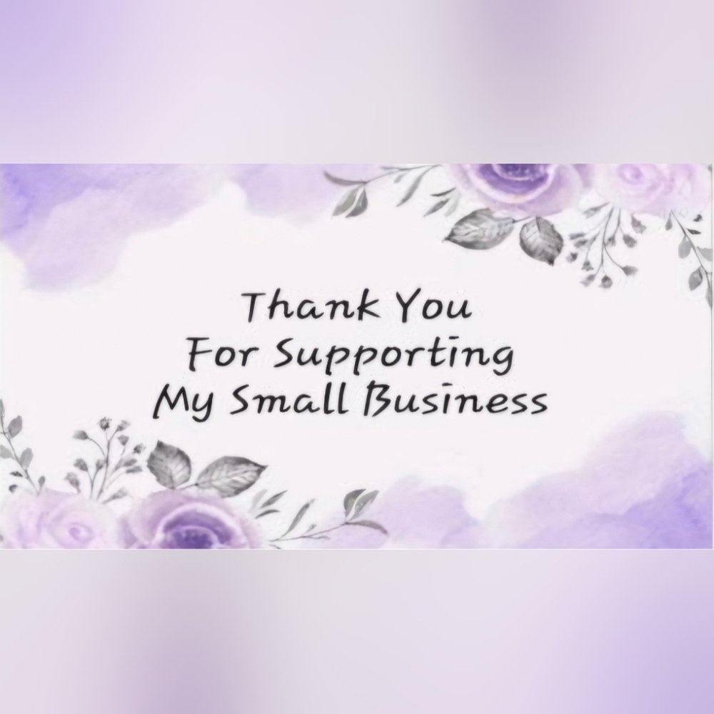 Watercolor Purple Floral Thank You Business Cards 50 Count